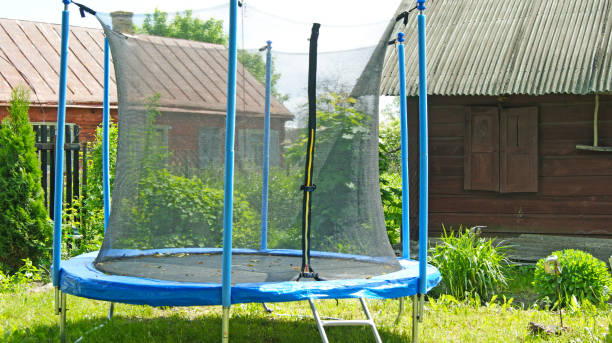 istock Children's trampoline for jumping in the open air