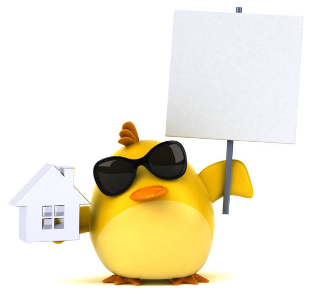 istock Yellow bird - 3D Illustration 691730158