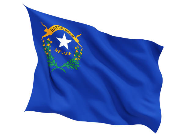 Flag of nevada, US state fluttering flag stock photo
