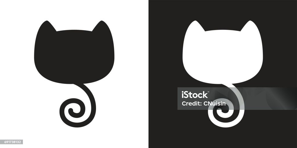 Ilustrasi Ekor Kucing Kepala Kucing Ilustrasi Stok - Unduh Gambar