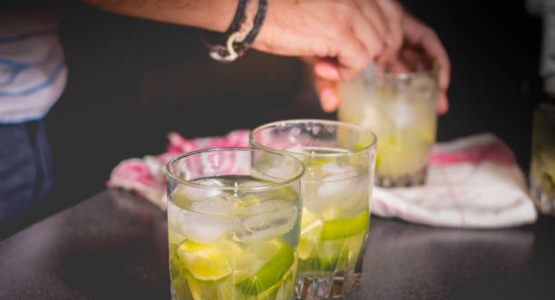 istock mix of Brezilian caipirinha with a teaspoon on a cloth 691745340