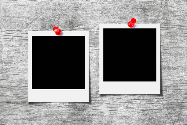 istock Blank photo pinned on the wooden wall 691748238