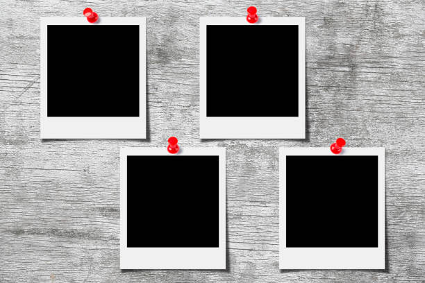 istock Blank photo pinned on the wooden wall 691748254