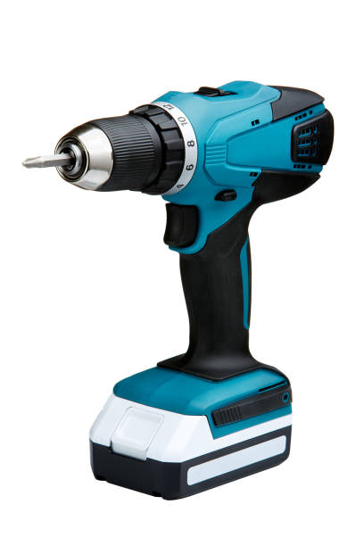 istock Blue cordless screwdriver with a drill isolated on white background 691754102