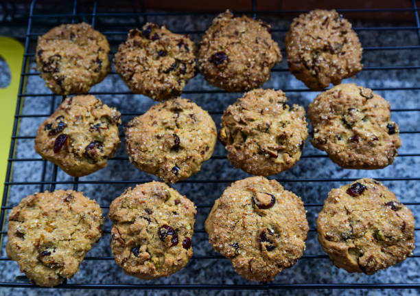 istock Homemade soft cookies on grill 691754280