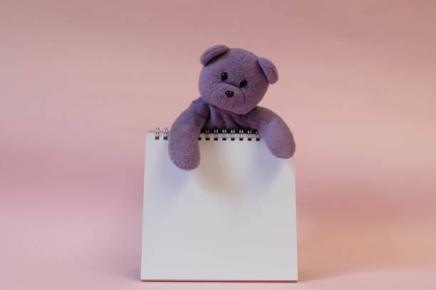istock calendar empty with purple teddy bear and pink wall 691755378