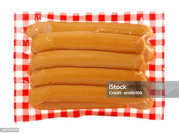 Foto de Salsicha Frankfurter Vácuo Embalada e mais fotos de stock de Cachorro-Quente - Cachorro-Quente, Alimentação Não-saudável, Almoço