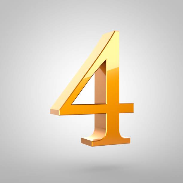 istock Gold number 4 isolated on white background 691762106