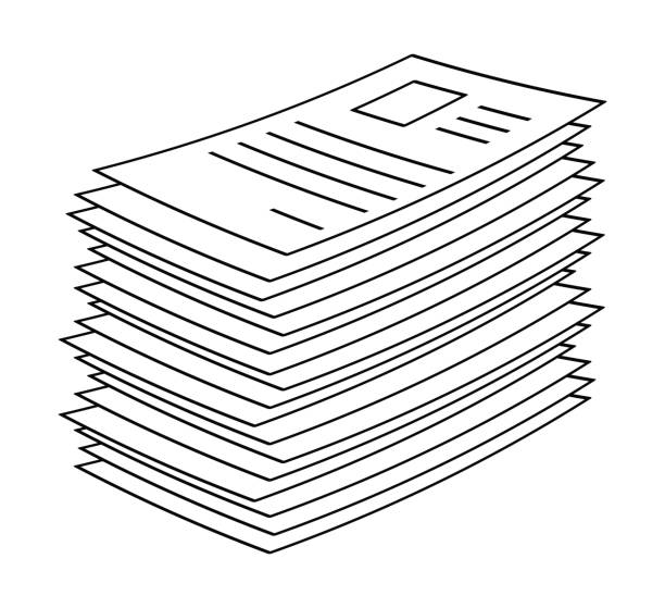 illustrazioni stock, clip art, cartoni animati e icone di tendenza di heap, pila di file di documento cartaceo icona web simbolo vettoriale icona design. - stack file paper document