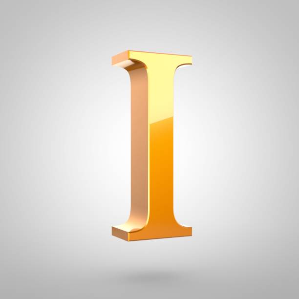 istock Gold letter I uppercase isolated on white background 691764982