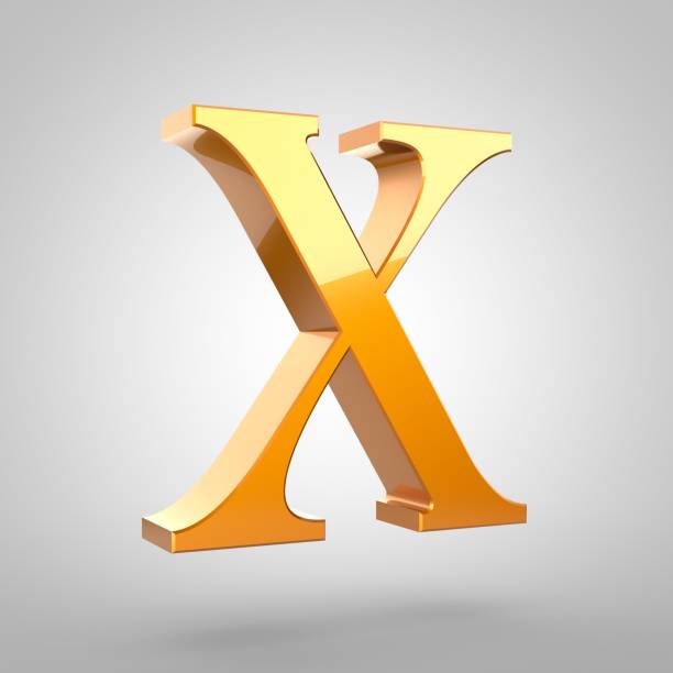 istock Gold letter X uppercase isolated on white background 691766126