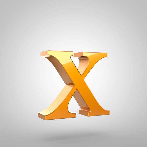 istock Gold letter X lowercase isolated on white background 691766176