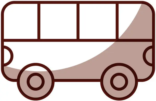 Vector illustration of shadow bus cartoon