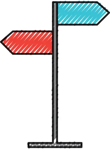 Vector illustration of scribble traffic sign cartoon