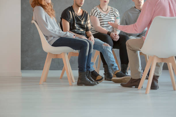Group therapy for teenagers Group therapy for teenagers with behavior problems self mutilation pictures stock pictures, royalty-free photos & images