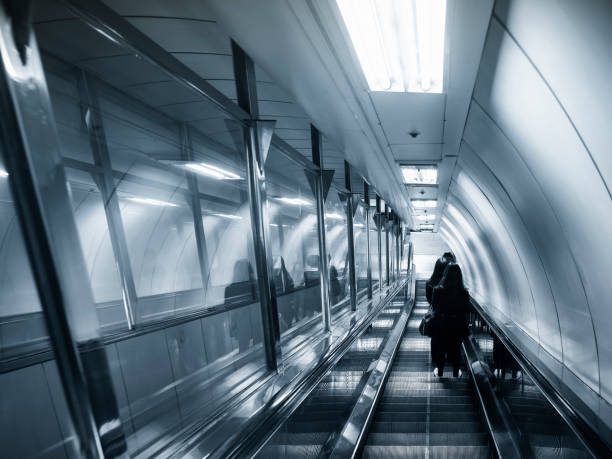istock Escalator walkway with people stand Travel transportation concept 691781678