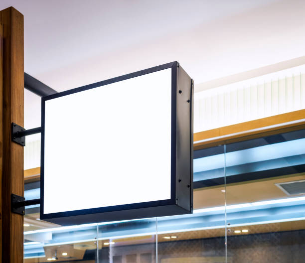 istock Signboard shop Mock up Black metal Blank Frame 691782224