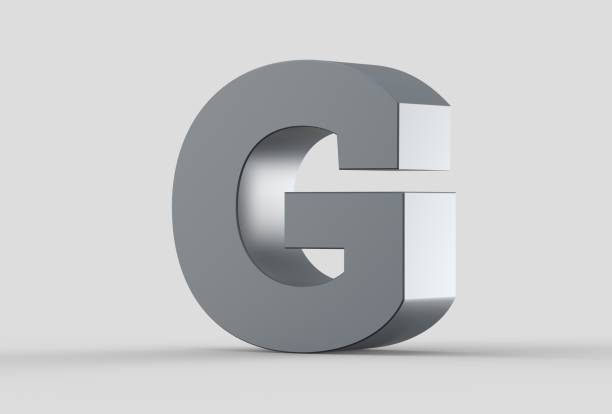 istock 3D extruded uppercase letter G isolated on soft gray background. 3D illustrating 691785964