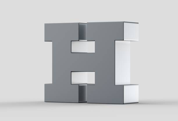 istock 3D extruded uppercase letter H isolated on soft gray background. 3D illustrating 691786002