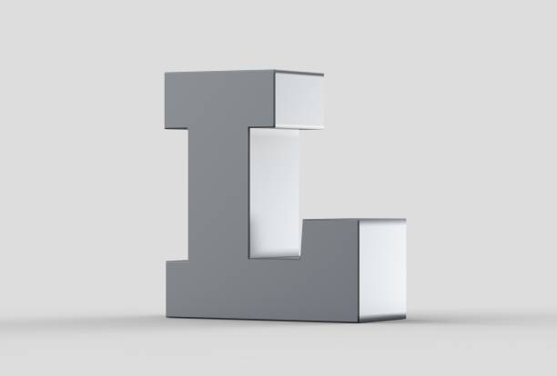 istock 3D extruded uppercase letter L isolated on soft gray background. 3D illustrating 691786102