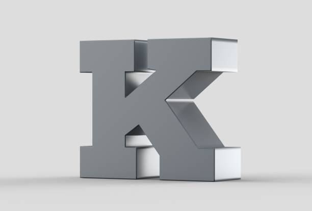 istock 3D extruded uppercase letter K isolated on soft gray background. 3D illustrating 691786120