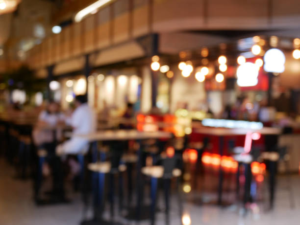 istock Image of abstract blur restaurant with people. Restaurant with customer for background usage 691786366