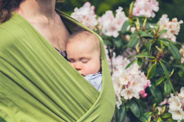 椿で眠っている赤ちゃん - shawl ストックフォトと画像