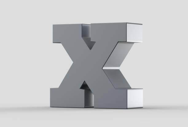 istock 3D extruded uppercase letter X isolated on soft gray background. 3D illustrating 691786698