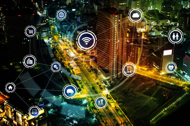 istock smart city and wireless communication network, IoT(Internet of Things), ICT(Information Communication Technology), digital transformation, abstract image visual 691790548