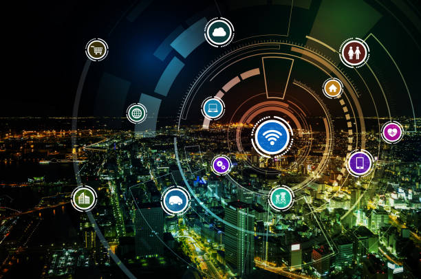 istock smart city and wireless communication network, IoT(Internet of Things), ICT(Information Communication Technology), digital transformation, abstract image visual 691792676