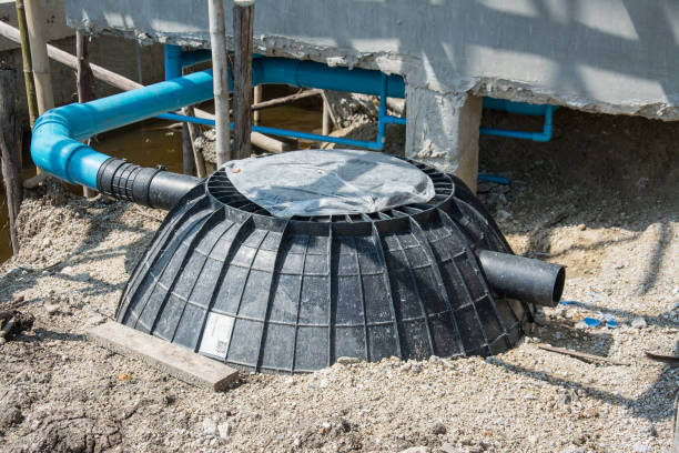 istock Waste treatment tank or septic tank installation  in construction site 691792990