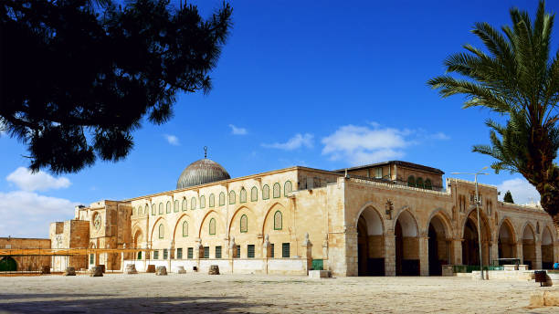 Al-Aqsa Mosque in Jerusalem Al-Aqsa Mosque in Jerusalem on the top of the Temple Mount. Al Aqsa mosque is a sacred place for all muslims and islamic people. al aksa mosque stock pictures, royalty-free photos & images