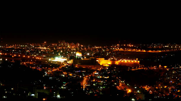 istock Bright Jerusalem city lights at night 691808358