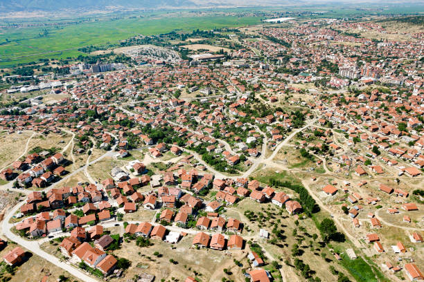 istock aerial view over the small town 691818518