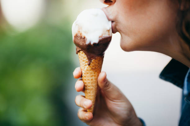 istock Woman with ice cream 691818692