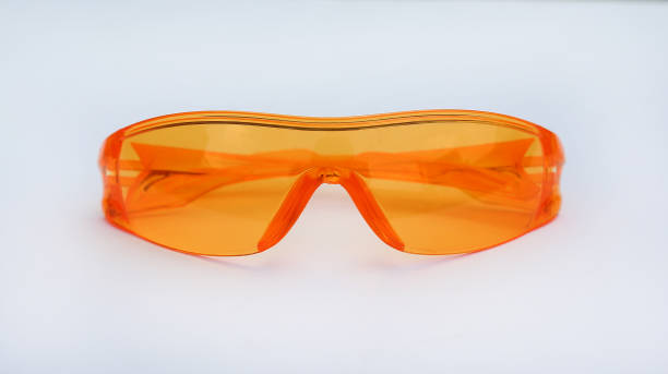 istock Orange safety glasses on white background. 691822684
