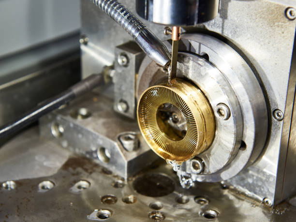 istock Processing and cooling water of metal parts in machine 691823024