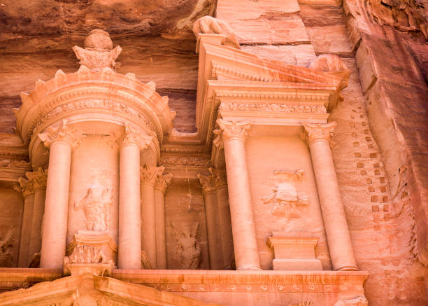 istock Front view of facade of Al-Khazneh temple 691839956