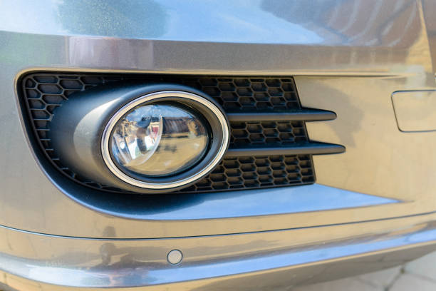 modern car fog lamp - shallow depth of field - focus on glass