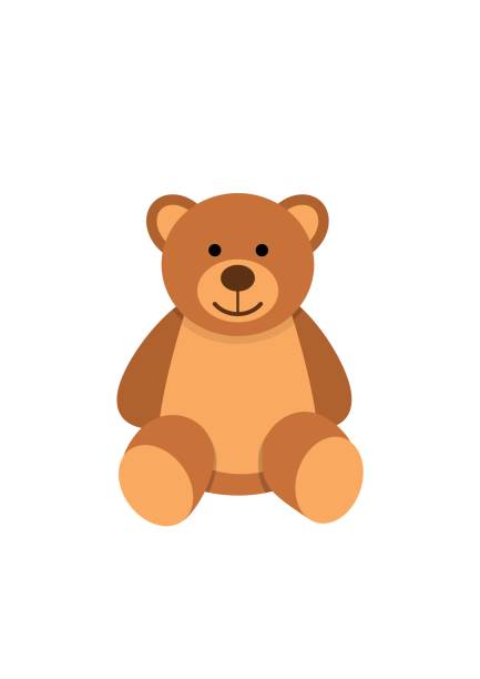 ilustrações de stock, clip art, desenhos animados e ícones de teddy bear character isolated on white background. soft toy in flat style - brinquedo ilustrações