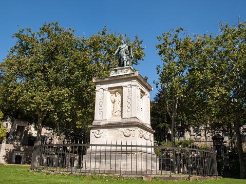 Paris, France - September 12, 2014: View of Pere Lachaise. World's most visited cemetery, attracting thousands of visitors to graves of those who have enhanced French life over past 200 years. Paris, France