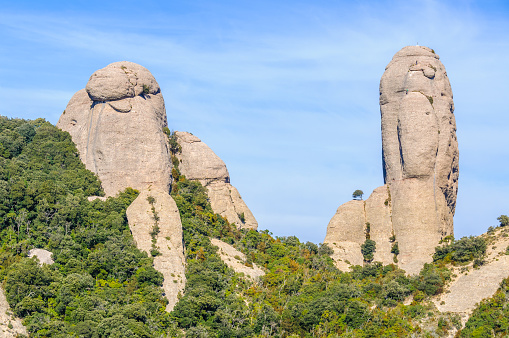 Human shape rocks in Montserrat, Catalonia, Spain