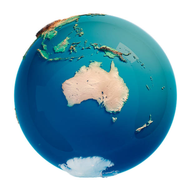 호주 3d 렌더링 지구 - australia globe map earth 뉴스 사진 이미지