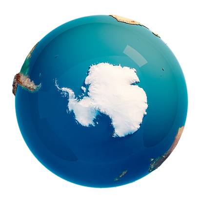 South Pole 3D Render of the Planet Earth.\nMade with Natural Earth. URL of source data: http://www.naturalearthdata.com