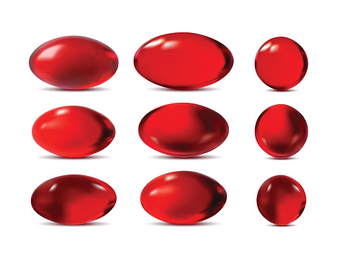 Red vector 3d pills.