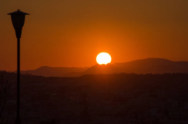 istock sunset mountain lamp orange color 691856018