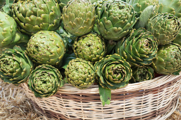 istock Background of fresh artichokes 691860262