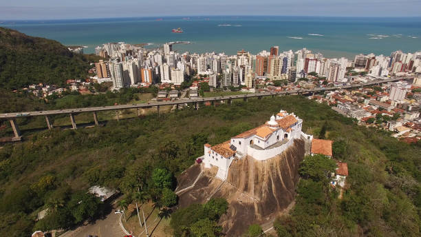 Aerial View of Vitoria city in Espirito Santo, Brazil stock photo