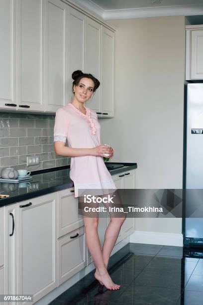 Kitchen And Women Stock Photo - Download Image Now - Refrigerator, White  Background, Women - iStock