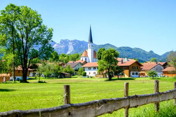 little village arzbach near bad toelz - bavaria